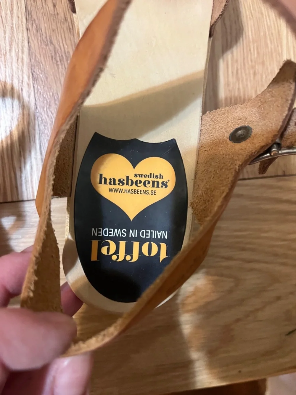 Swedish Hasbeens open toe clog heels